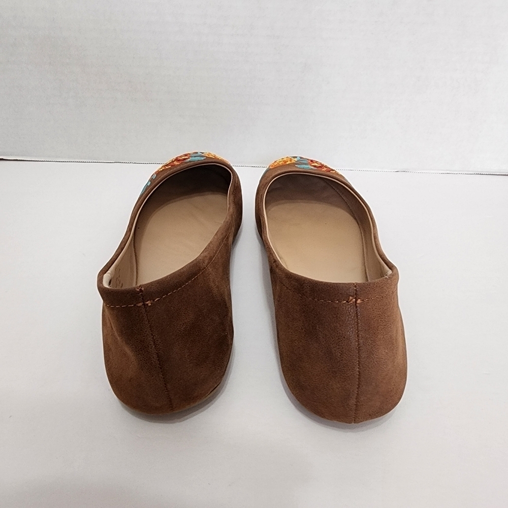 The Pioneer Woman Brown Floral Embroidered Ballet Flats US 10M EUC - Picture 3 of 12